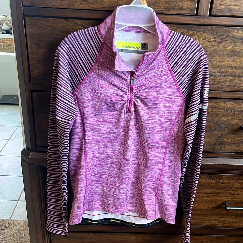 Novara Pink and Black Quarter-Zip Pullover